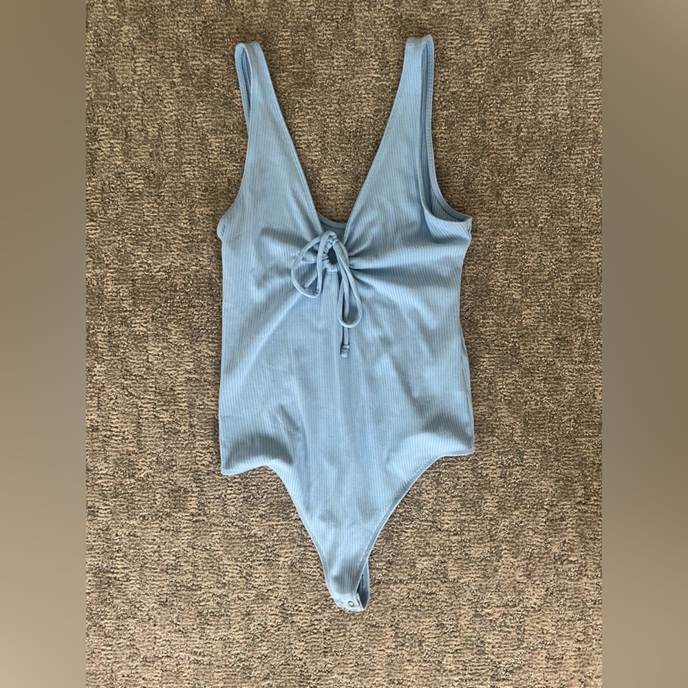 Abercrombie & Fitch Sky Blue Ribbed Bodysuit